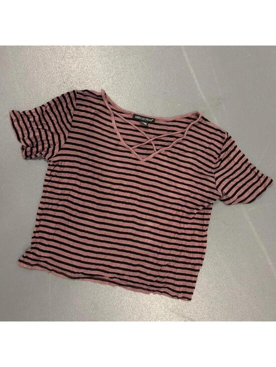 Tops - Women's Pink and Multi Crop-top